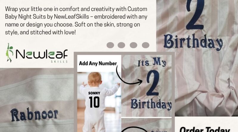 Custom Baby Night Suits by NewLeafSkills – Personalized with Any Name or Design