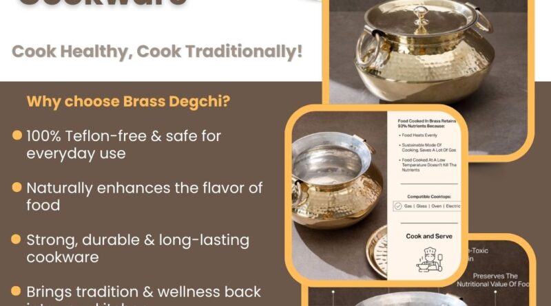 Brass Degchi Naturally NonStick Safe Long Lasting Cookware