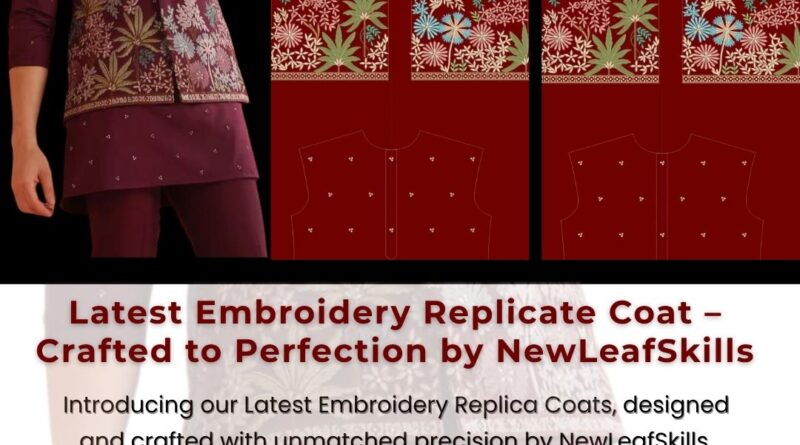 Latest Embroidery Replicate Coat – Crafted to Perfection by NewLeafSkills