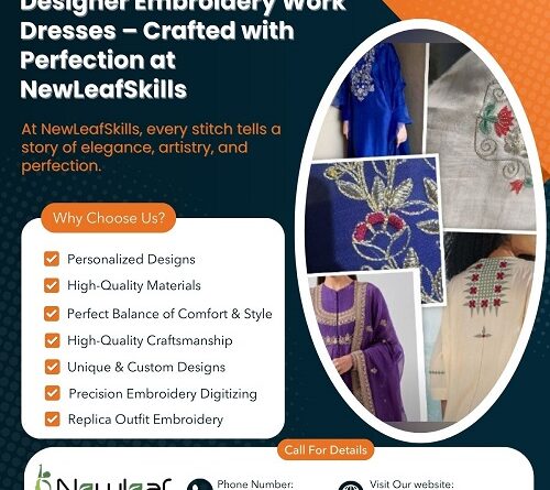 Designer Embroidery Work Dresses – Crafted with Perfection at NewLeafSkills