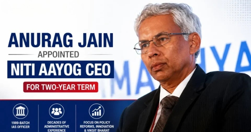 NITI Aayog Gets New Leadership; Madhya Pradesh Cadre IAS Officer Anurag Jain Appointed as New CEO NITI Aayog Gets New Leadership; Madhya Pradesh Cadre IAS Officer Anurag Jain Appointed as New CEO