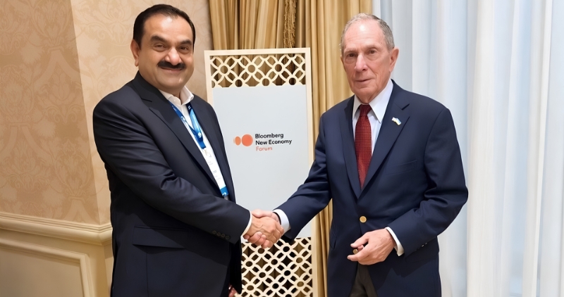 Gautam Adani meets Michael Bloomberg
