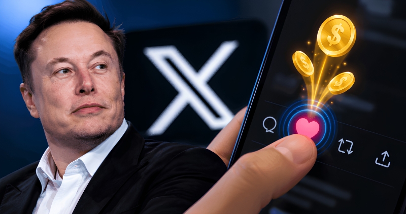 Send 1 by Long Pressing the ‘Like Button – A New Feature Coming to X